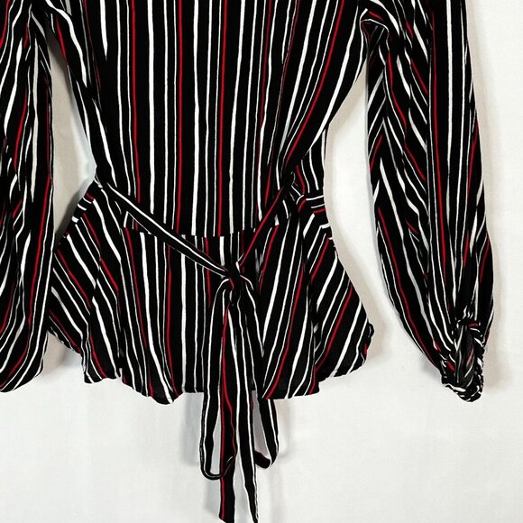Yumi Kim Anthropologie Stunner Stripe Posh LIfe Wrap Blouse Striped Size XS‎ - Picture 8 of 10